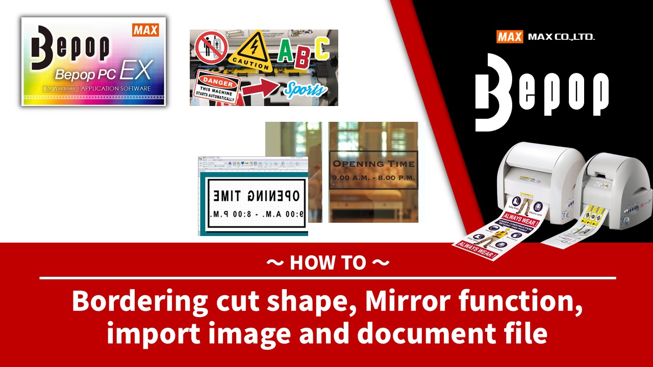Bordering cut shape, mirror function, import image and document file